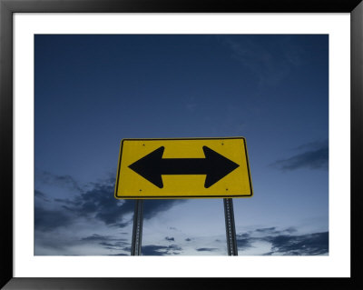 Traffic Sign With Two Arrows, Arizona by John Burcham Pricing Limited Edition Print image