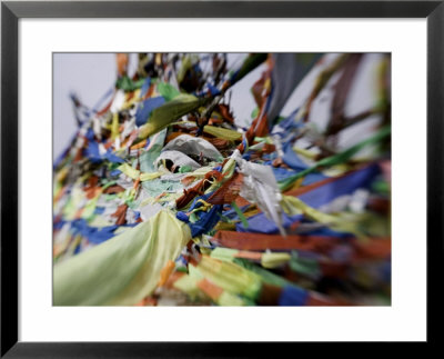 Tibetan Prayer Flags At The Temple Of The Sun And Moon, Qinghai, China by David Evans Pricing Limited Edition Print image