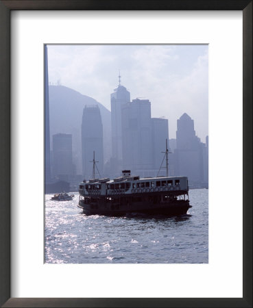 Star Ferry, Victoria Harbour, With Hong Kong Island Skyline In Mist Beyond, Hong Kong, China, Asia by Amanda Hall Pricing Limited Edition Print image