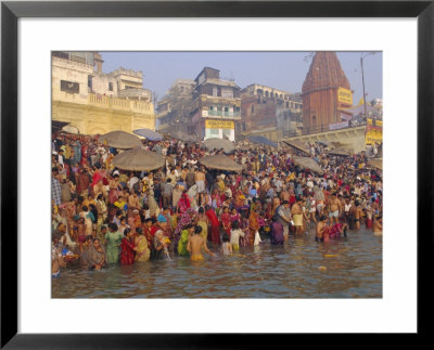 Hindu Religious Morning Rituals In The Ganges (Ganga) River, Uttar Pradesh State, India by Gavin Hellier Pricing Limited Edition Print image