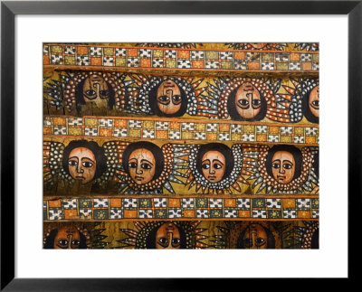 Painting Of The Winged Heads Of 80 Ethiopian Cherubs, Debre Berhan Selassie Church, Ethiopia by Gavin Hellier Pricing Limited Edition Print image