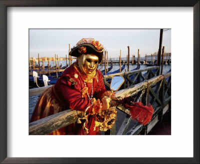 Portrait Of A Person Dressed In Carnival Mask And Costume, Venice Carnival, Venice, Veneto, Italy by Lee Frost Pricing Limited Edition Print image