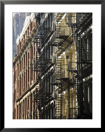 Fire Escapes On The Outside Of Buildings In Spring Street, Soho, Manhattan, New York, Usa by Robert Harding Pricing Limited Edition Print image