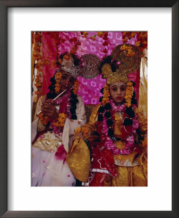 Children Dressed As Radha And Krishna At A Village Fair Near Jaipur, Rajasthan State, India, Asia by David Beatty Pricing Limited Edition Print image