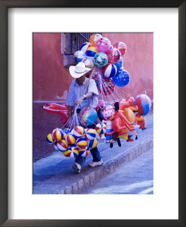 Balloon Vendor Walking The Streets, San Miguel De Allende, Mexico by Nancy Rotenberg Pricing Limited Edition Print image