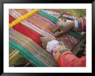 Woman Weaving, Traditional Backstrap Loom, Cuzco, Peru by John & Lisa Merrill Pricing Limited Edition Print image
