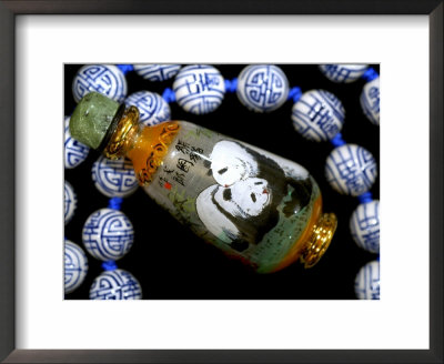 Hand Painted Panda Snuff Bottle, Chinese Bead Necklace, China by Cindy Miller Hopkins Pricing Limited Edition Print image