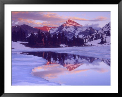Mount Dana At Sunset Reflecting In Partially Frozen Lake, Sierra Nevada Mountains, California, Usa by Christopher Talbot Frank Pricing Limited Edition Print image