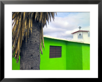 A Green Village Church Next To A Palm Tree by Raul Touzon Pricing Limited Edition Print image