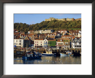 Scarborough, Harbour And Seaside Resort With Castle On The Hill, Yorkshire, England by Adina Tovy Pricing Limited Edition Print image