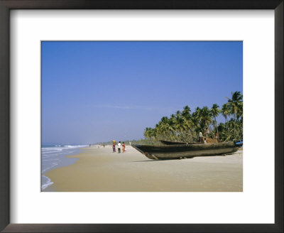 Palm Trees And Fishing Boats, Colva Beach, Goa, India by Jenny Pate Pricing Limited Edition Print image