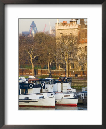 Lambeth Embankment And Gherkin (Swiss Re) Building In Distance, London, England by Charles Bowman Pricing Limited Edition Print image