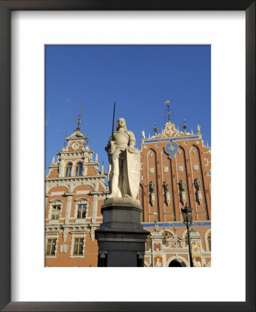 Statue Of Roland In Front Of The House Of The Blackheads, Town Hall Square, Latvia, Baltic States by Gary Cook Pricing Limited Edition Print image