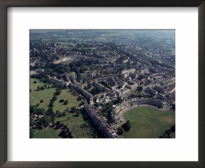 Aerial View Of Bath, Including The Royal Crescent, Avon (Somerset), England, United Kingdom by Adam Woolfitt Pricing Limited Edition Print image