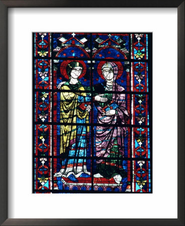 Two Angels In Stained Glass In The Central Choir, Chartres Cathedral, Chartres by Adam Woolfitt Pricing Limited Edition Print image