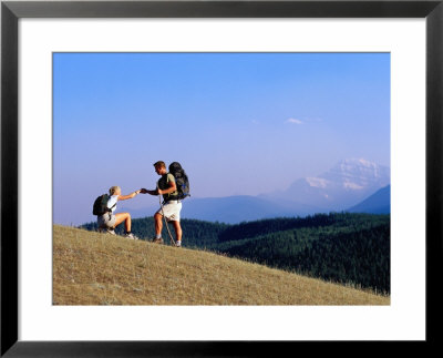 Hikers At Mt. Edith Cavell, Jasper National Park, Canada by Philip & Karen Smith Pricing Limited Edition Print image