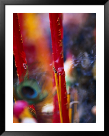 Burning Incense In Honour Of Chau Bun In Old Chinatown, Los Angeles, California, Usa by Ray Laskowitz Pricing Limited Edition Print image