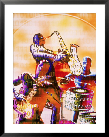 Cyber Musicians With Binary Code by Carol & Mike Werner Pricing Limited Edition Print image