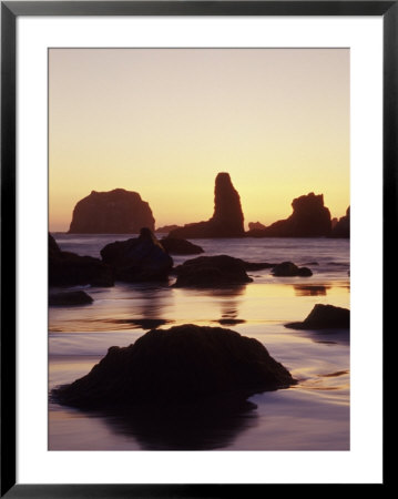 Sunset And Seastacks, Bandon Beach, Oregon, Usa by Darrell Gulin Pricing Limited Edition Print image