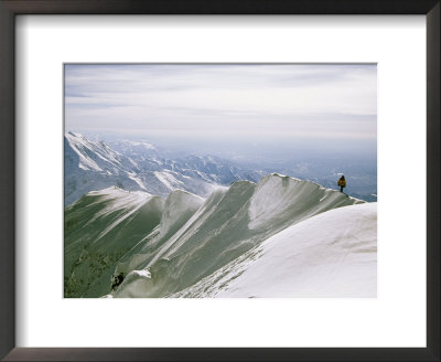 Mountain Climber Hikes Along A Mountain Ridge In Denali by Bill Hatcher Pricing Limited Edition Print image