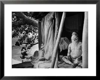 Hindu Holy Man Sitting In His Home by James Burke Pricing Limited Edition Print image
