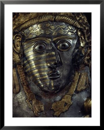 Fearsome Visage Decorates A Thracian Leg Guard Of Gold And Silver, Bulgaria by James L. Stanfield Pricing Limited Edition Print image