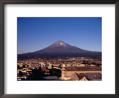 Fuji City With Mt. Fuji In Background, Mt. Fuji, Japan by Martin Moos Pricing Limited Edition Print image