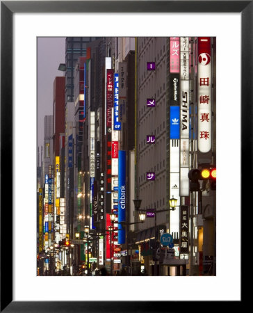 Neon Lights Of Chou-Dori Avenue, Ginza, Tokyo, Island Of Honshu, Japan, Asia by Gavin Hellier Pricing Limited Edition Print image
