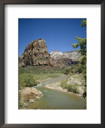 Angel's Landing And Virgin River, Zion National Park, Utah, Usa by Geoff Renner Pricing Limited Edition Print image