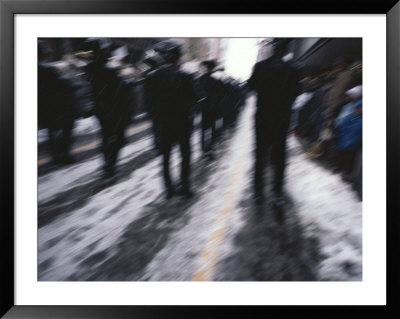 Switzerland, Music Band Marches On Snowy Street In Appenzell, Abstract by Brimberg & Coulson Pricing Limited Edition Print image