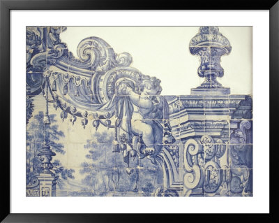 Decorative Tiles In The Cloister Of Sao Vincente Da Fora, Lisbon, Portugal by Michele Molinari Pricing Limited Edition Print image
