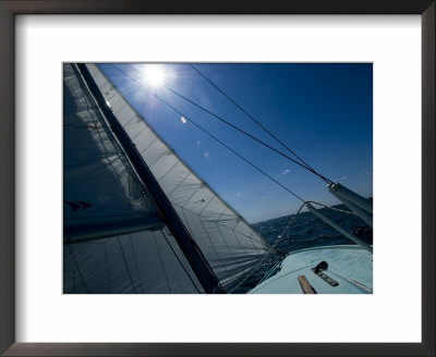 Bow Of A Sailboat Sailing Into The Sun On The Thames River by Todd Gipstein Pricing Limited Edition Print image