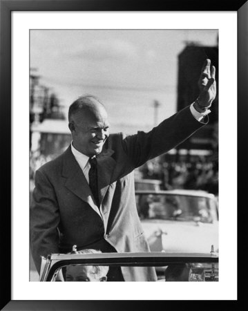 Rep. Pres. Candidate General Dwight D. Eisenhower, On A Campaigning Tour by Joe Scherschel Pricing Limited Edition Print image