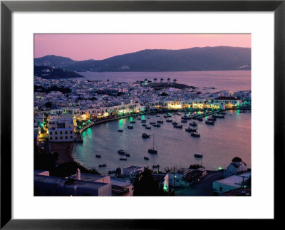 Port View At Sunset, Mykonos Island, Southern Aegean, Greece by John Elk Iii Pricing Limited Edition Print image