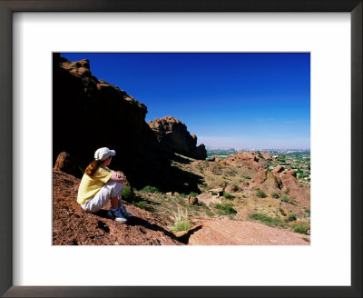 Overlooking Phoenix From Foot Of Camelback Mountain In Echo Canyon Recreation Area by David Tomlinson Pricing Limited Edition Print image