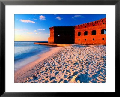 Fort Jefferson And Beach At Sunset, Garden Key, Dry Tortugas National Park, Florida by Eddie Brady Pricing Limited Edition Print image