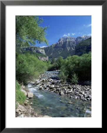 Torla, The River Ara And Mondarruego, Huesca, Pyrenees, Aragon, Spain by Ruth Tomlinson Pricing Limited Edition Print image