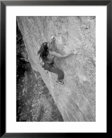 Women Rock Climbing In The Big Horn Mountains Of Wyoming by Bobby Model Pricing Limited Edition Print image