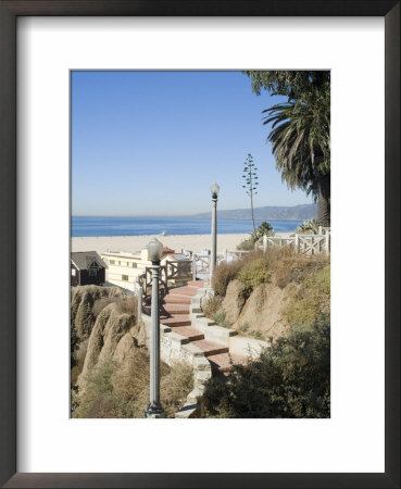 View From Palisades Down To Beach, Santa Monica Beach, Santa Monica, California, Usa by Ethel Davies Pricing Limited Edition Print image