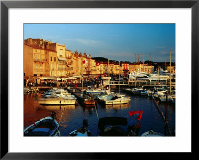 Boats And Buildings At Port, St. Tropez, France by Richard I'anson Pricing Limited Edition Print image