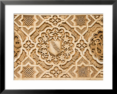 Atauriques In Nasrid Palace Showing The Shield Of Al Ahmur Used As A Decorative Theme, Andalucia by Sheila Terry Pricing Limited Edition Print image