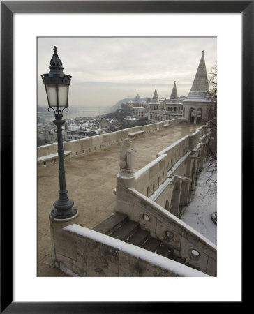 Snow On Fishermans Bastion, Castle Hill Area, Budapest, Hungary by Christian Kober Pricing Limited Edition Print image