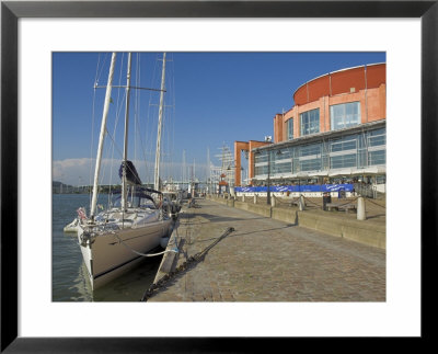 Modern Yacht Moored Alongside The Opera House, Gothenberg, Goteborg Harbour, Sweden by Neale Clarke Pricing Limited Edition Print image
