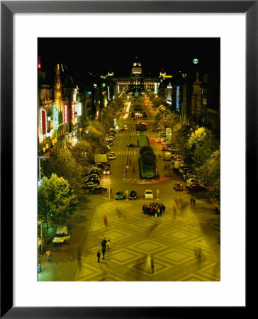 Wenceslas Square At Night In New Town, Blur, Prague, Czech Republic by Richard Nebesky Pricing Limited Edition Print image