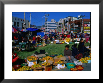 Orange Stall At Market In Street, Suncheon, Jeollanam-Do, South Korea by Bill Wassman Pricing Limited Edition Print image