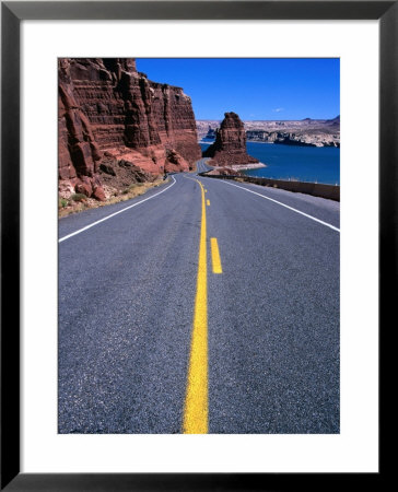 Road With Lake Powell In Distance Glen Canyon National Recreation Area, Utah, Usa by Rob Blakers Pricing Limited Edition Print image