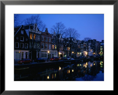 Lijnbaansgrach At Dusk, Amsterdam, Netherlands by Martin Moos Pricing Limited Edition Print image