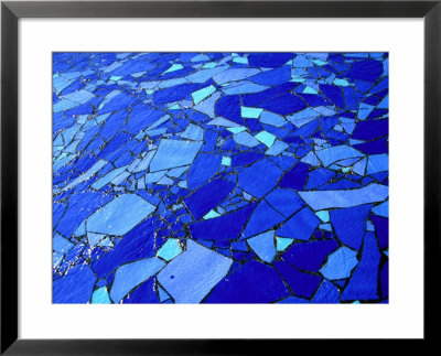 Blue-Glass Mosaic With Water Flowing Over Surface, Helsingborg, Skane, Sweden by Martin Lladã³ Pricing Limited Edition Print image