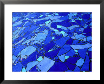 Blue-Glass Mosaic With Water Flowing Over Surface, Helsingborg, Skane, Sweden by Martin Llada� Pricing Limited Edition Print image