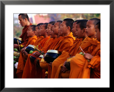 Young Monks Collecting Alms, Chiang Mai, Thailand by Jerry Alexander Pricing Limited Edition Print image